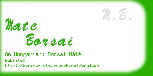 mate borsai business card