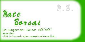 mate borsai business card